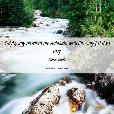Picture 06 - Rodzaju 43:10 POLUBG - Gdybyśmy bowiem nie zwlekali, wrócilibyśmy - Bible Verse Picture