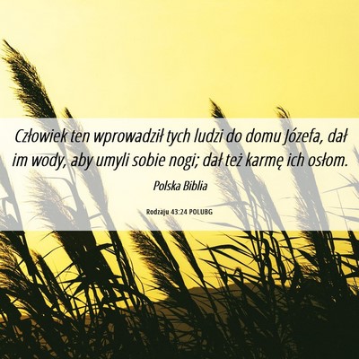 Picture 06 - Rodzaju 43:24 POLUBG - Człowiek ten wprowadził tych ludzi do domu - Bible Verse Picture