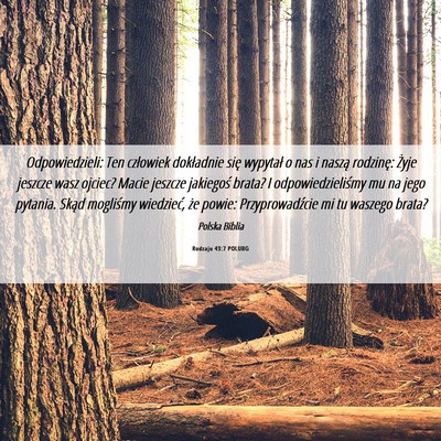 Picture 06 - Rodzaju 43:7 POLUBG - Odpowiedzieli: Ten człowiek dokładnie się - Bible Verse Picture
