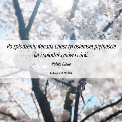 Picture 06 - Rodzaju 5:10 POLUBG - Po spłodzeniu Kenana Enosz żył osiemset - Bible Verse Picture