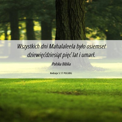 Picture 06 - Rodzaju 5:17 POLUBG - Wszystkich dni Mahalaleela było osiemset - Bible Verse Picture
