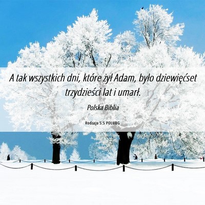 Picture 06 - Rodzaju 5:5 POLUBG - A tak wszystkich dni, które żył Adam, było - Bible Verse Picture