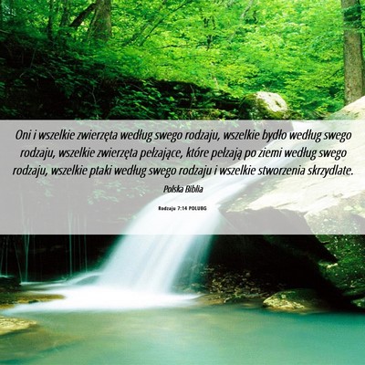 Picture 06 - Rodzaju 7:14 POLUBG - Oni i wszelkie zwierzęta według swego rodzaju, - Bible Verse Picture
