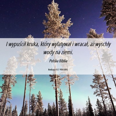 Picture 06 - Rodzaju 8:7 POLUBG - I wypuścił kruka, który wylatywał i wracał, - Bible Verse Picture