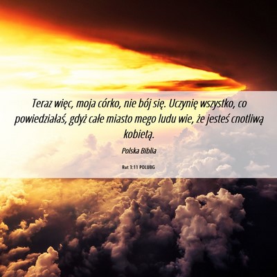 Picture 06 - Rut 3:11 POLUBG - Teraz więc, moja córko, nie bój się. Uczynię - Bible Verse Picture