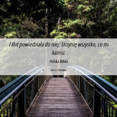 Picture 06 - Rut 3:5 POLUBG - I Rut powiedziała do niej: Uczynię wszystko, co - Bible Verse Picture