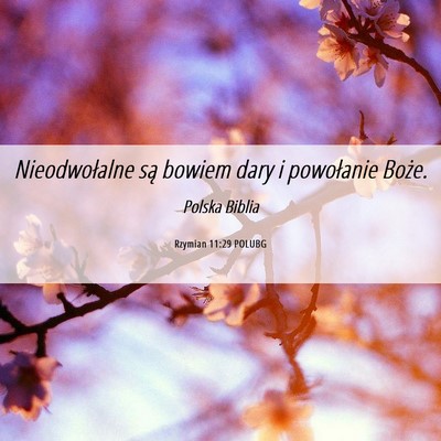 Picture 06 - Rzymian 11:29 POLUBG - Nieodwołalne są bowiem dary i powołanie - Bible Verse Picture