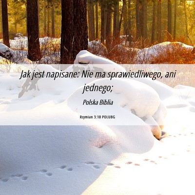 Picture 06 - Rzymian 3:10 POLUBG - Jak jest napisane: Nie ma sprawiedliwego, ani - Bible Verse Picture