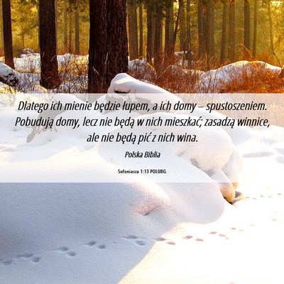 Picture 06 - Sofoniasza 1:13 POLUBG - Dlatego ich mienie będzie łupem, a ich domy – - Bible Verse Picture