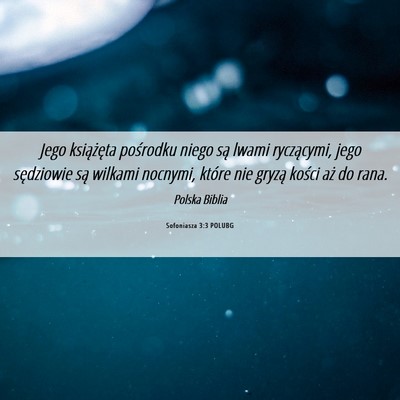 Picture 06 - Sofoniasza 3:3 POLUBG - Jego książęta pośrodku niego są lwami - Bible Verse Picture