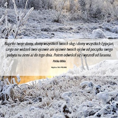 Picture 06 - Wyjścia 10:6 POLUBG - Napełni twoje domy, domy wszystkich twoich sług - Bible Verse Picture