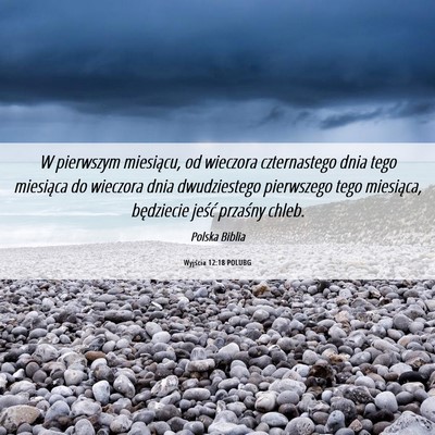 Picture 06 - Wyjścia 12:18 POLUBG - W pierwszym miesiącu, od wieczora czternastego - Bible Verse Picture