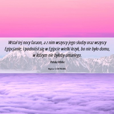 Picture 06 - Wyjścia 12:30 POLUBG - Wstał tej nocy faraon, a z nim wszyscy jego - Bible Verse Picture