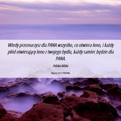 Picture 06 - Wyjścia 13:12 POLUBG - Wtedy przeznaczysz dla PANA wszystko, co otwiera - Bible Verse Picture