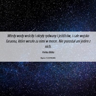 Picture 06 - Wyjścia 14:28 POLUBG - Wtedy wody wróciły i okryły rydwany i - Bible Verse Picture