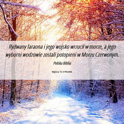 Picture 06 - Wyjścia 15:4 POLUBG - Rydwany faraona i jego wojsko wrzucił w morze, a - Bible Verse Picture