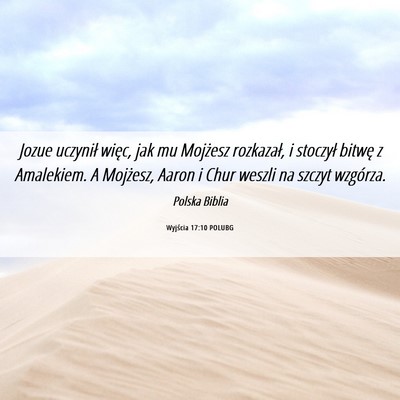 Picture 06 - Wyjścia 17:10 POLUBG - Jozue uczynił więc, jak mu Mojżesz rozkazał, - Bible Verse Picture