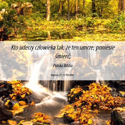 Picture 06 - Wyjścia 21:12 POLUBG - Kto uderzy człowieka tak, że ten umrze, - Bible Verse Picture