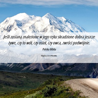 Picture 06 - Wyjścia 22:4 POLUBG - Jeśli zostaną znalezione w jego ręku - Bible Verse Picture