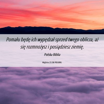 Picture 06 - Wyjścia 23:30 POLUBG - Pomału będę ich wypędzał sprzed twego - Bible Verse Picture