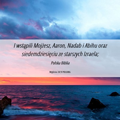 Picture 06 - Wyjścia 24:9 POLUBG - I wstąpili Mojżesz, Aaron, Nadab i Abihu oraz - Bible Verse Picture
