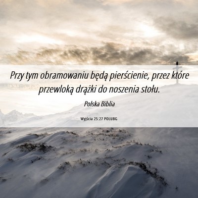 Picture 06 - Wyjścia 25:27 POLUBG - Przy tym obramowaniu będą pierścienie, przez - Bible Verse Picture