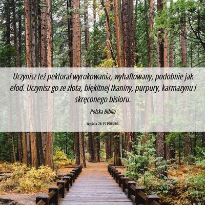 Picture 06 - Wyjścia 28:15 POLUBG - Uczynisz też pektorał wyrokowania, wyhaftowany, - Bible Verse Picture