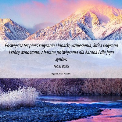 Picture 06 - Wyjścia 29:27 POLUBG - Poświęcisz też pierś kołysania i łopatkę - Bible Verse Picture