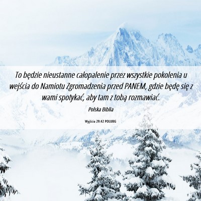 Picture 06 - Wyjścia 29:42 POLUBG - To będzie nieustanne całopalenie przez - Bible Verse Picture