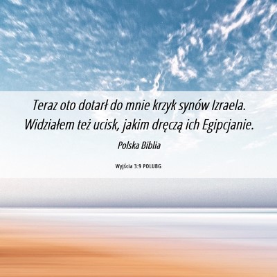 Picture 06 - Wyjścia 3:9 POLUBG - Teraz oto dotarł do mnie krzyk synów Izraela. - Bible Verse Picture