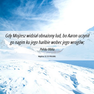 Picture 06 - Wyjścia 32:25 POLUBG - Gdy Mojżesz widział obnażony lud, bo Aaron - Bible Verse Picture