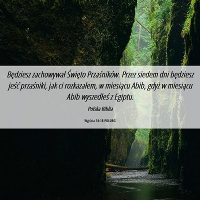 Picture 06 - Wyjścia 34:18 POLUBG - Będziesz zachowywał Święto Przaśników. - Bible Verse Picture