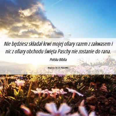 Picture 06 - Wyjścia 34:25 POLUBG - Nie będziesz składał krwi mojej ofiary razem z - Bible Verse Picture