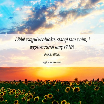 Picture 06 - Wyjścia 34:5 POLUBG - I PAN zstąpił w obłoku, stanął tam z nim, i - Bible Verse Picture