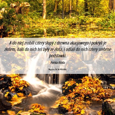Picture 06 - Wyjścia 36:36 POLUBG - A do niej zrobili cztery słupy z drewna - Bible Verse Picture