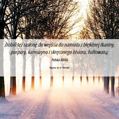 Picture 06 - Wyjścia 36:37 POLUBG - Zrobili też zasłonę do wejścia do namiotu z - Bible Verse Picture