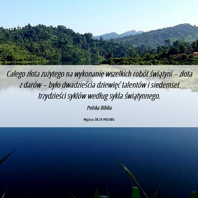 Picture 06 - Wyjścia 38:24 POLUBG - Całego złota zużytego na wykonanie wszelkich - Bible Verse Picture