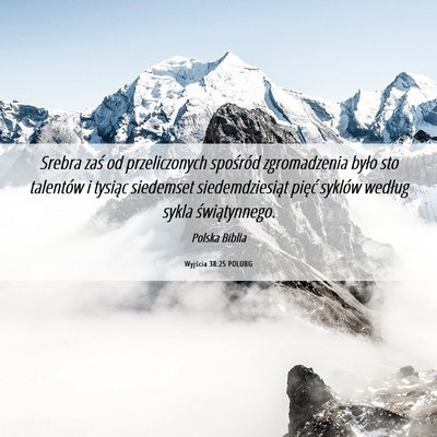 Picture 06 - Wyjścia 38:25 POLUBG - Srebra zaś od przeliczonych spośród - Bible Verse Picture