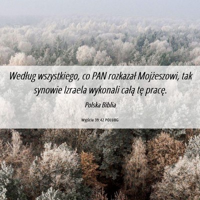 Picture 06 - Wyjścia 39:42 POLUBG - Według wszystkiego, co PAN rozkazał - Bible Verse Picture