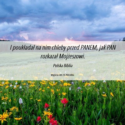 Picture 06 - Wyjścia 40:23 POLUBG - I poukładał na nim chleby przed PANEM, jak PAN - Bible Verse Picture