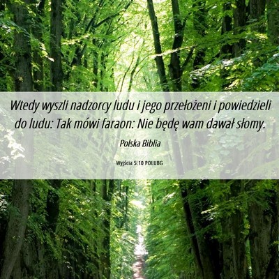 Picture 06 - Wyjścia 5:10 POLUBG - Wtedy wyszli nadzorcy ludu i jego przełożeni i - Bible Verse Picture