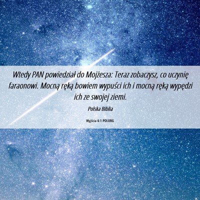 Picture 06 - Wyjścia 6:1 POLUBG - Wtedy PAN powiedział do Mojżesza: Teraz - Bible Verse Picture