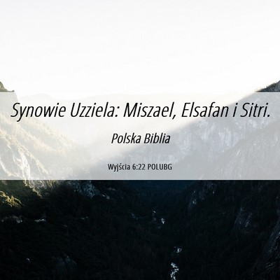 Picture 06 - Wyjścia 6:22 POLUBG - Synowie Uzziela: Miszael, Elsafan i - Bible Verse Picture