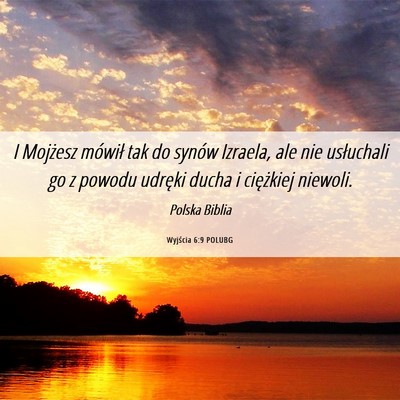 Picture 06 - Wyjścia 6:9 POLUBG - I Mojżesz mówił tak do synów Izraela, ale nie - Bible Verse Picture