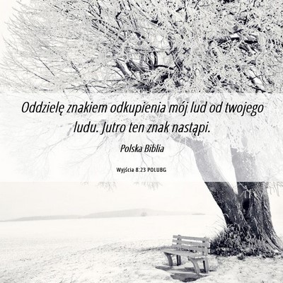 Picture 06 - Wyjścia 8:23 POLUBG - Oddzielę znakiem odkupienia mój lud od twojego - Bible Verse Picture