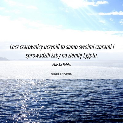 Picture 06 - Wyjścia 8:7 POLUBG - Lecz czarownicy uczynili to samo swoimi czarami i - Bible Verse Picture