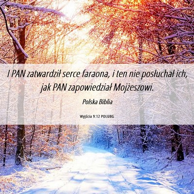 Picture 06 - Wyjścia 9:12 POLUBG - I PAN zatwardził serce faraona, i ten nie - Bible Verse Picture