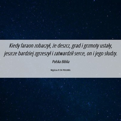 Picture 06 - Wyjścia 9:34 POLUBG - Kiedy faraon zobaczył, że deszcz, grad i - Bible Verse Picture