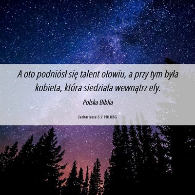 Picture 06 - Zachariasza 5:7 POLUBG - A oto podniósł się talent ołowiu, a przy tym - Bible Verse Picture