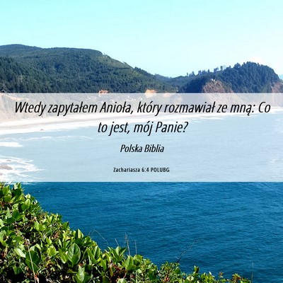Picture 06 - Zachariasza 6:4 POLUBG - Wtedy zapytałem Anioła, który rozmawiał ze - Bible Verse Picture